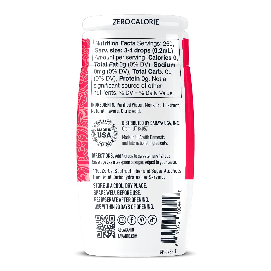 zero calorie and zero sugar formulation with monk fruit extract as primary sweetener
