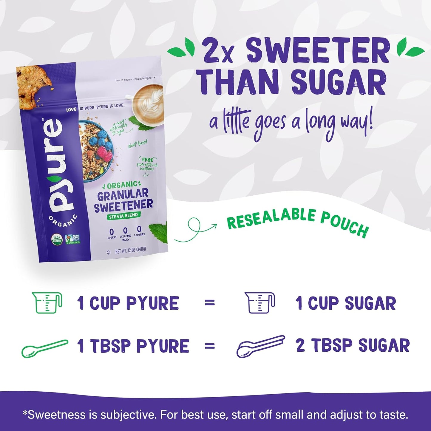 zero calorie, zero sugar, and zero net carb nutritional profile