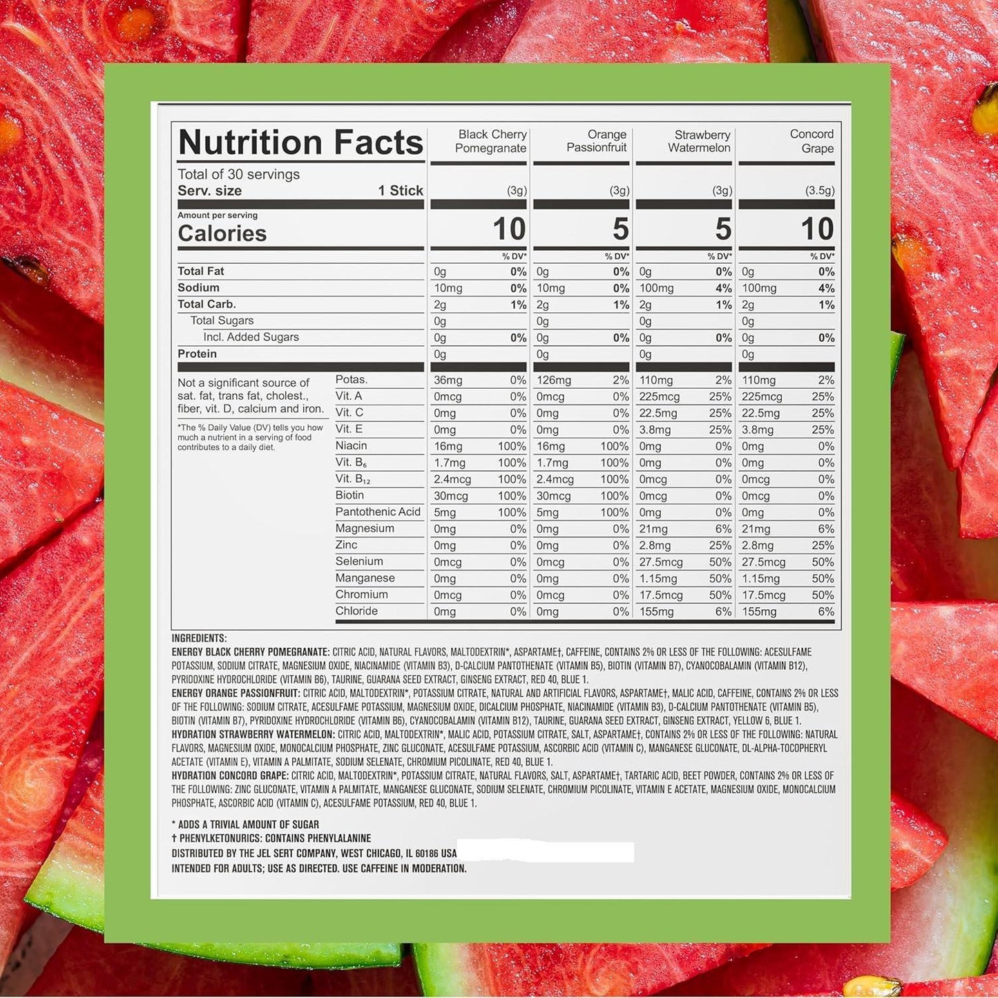 zero-sugar formula sweetened with aspartame and acesulfame potassium