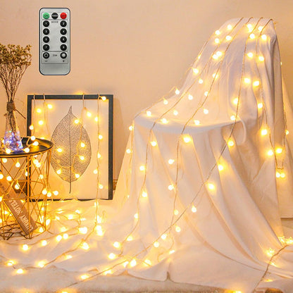 ZIMINGU LED Fairy String Lights – Valentine's Day Gift Idea for Couples, 19.7ft Warm White Globe Lights with USB Plug and Remote