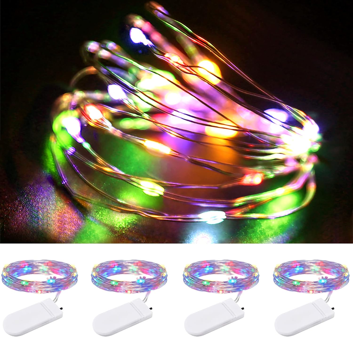 ZPH Battery Operated Micro LED Lights – Smoke Free and Heat Free Safe Alternative to Candles, 4 Pack